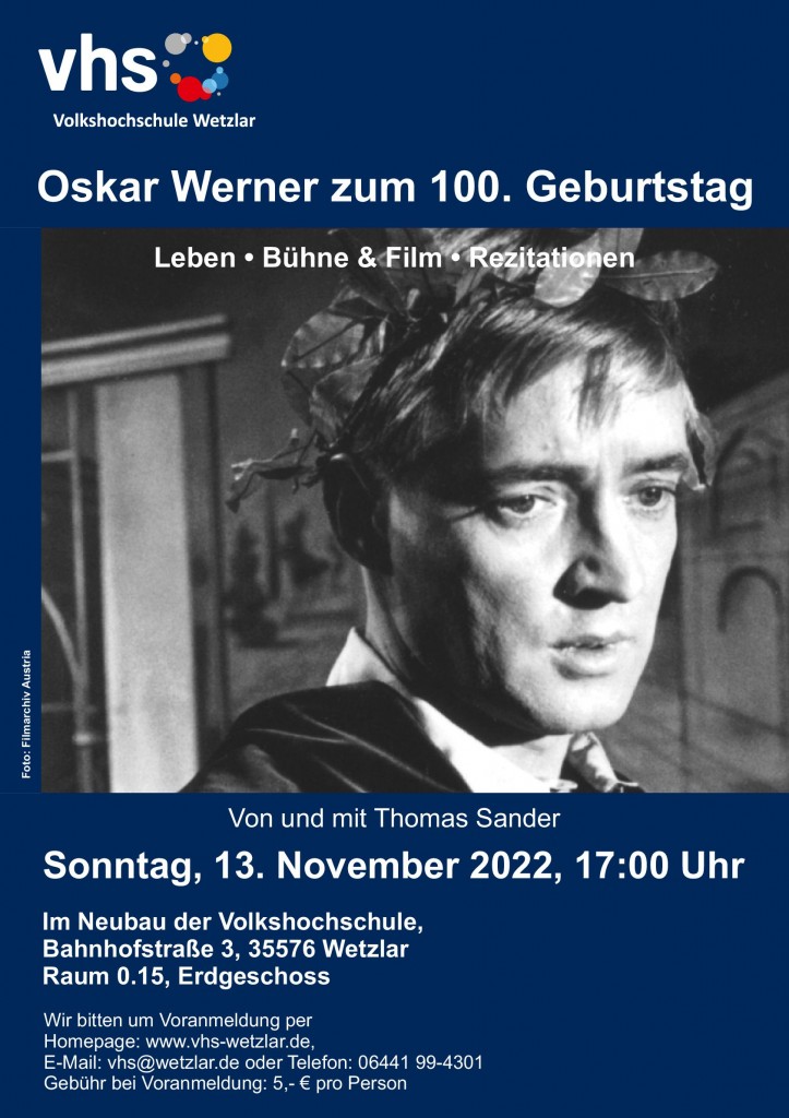 Plakat Oskar Werner A3 Ansichtsversion jpg